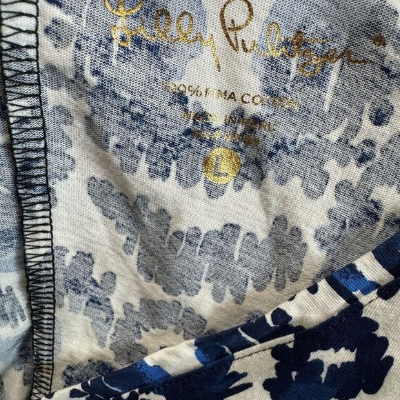 Lilly Pulitzer Cori Dress with Flamingos White and Blue Large Prima Cotton - Picture 6 of 9